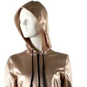 MATERIAL GIRL Hooded Jacket, Metallic Pink, Size M, SKU 000124-1